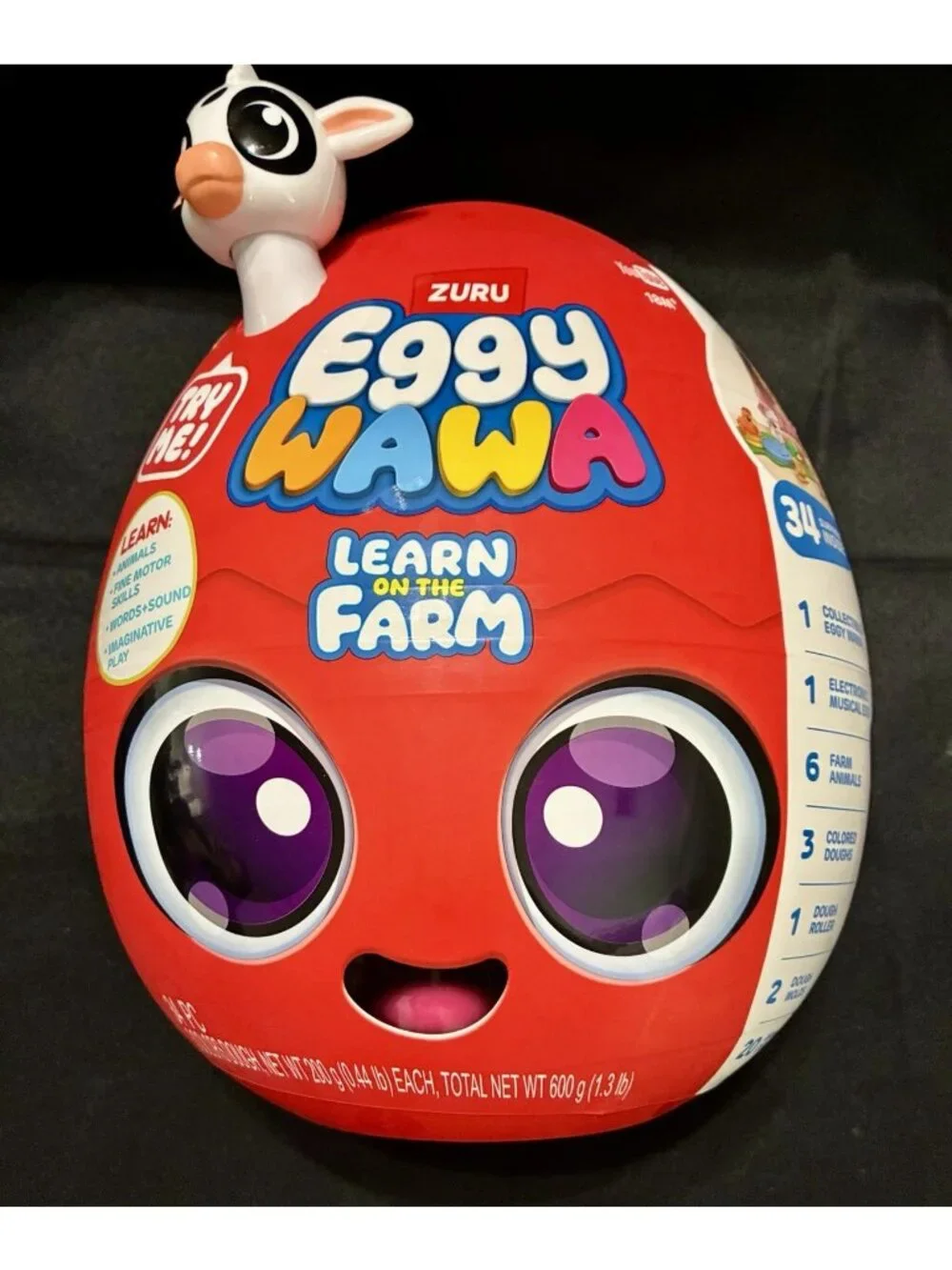 ZURU Eggy Wawa Learn On The Farm Musical Egg 34 Surprises Animals Dough Toy